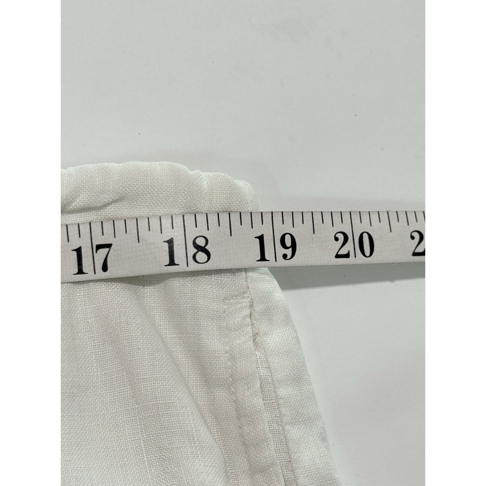 GAP Lined 100% Linen Wide Leg Drawstring Pants Size 12 White Summer Effortless - Picture 9 of 11